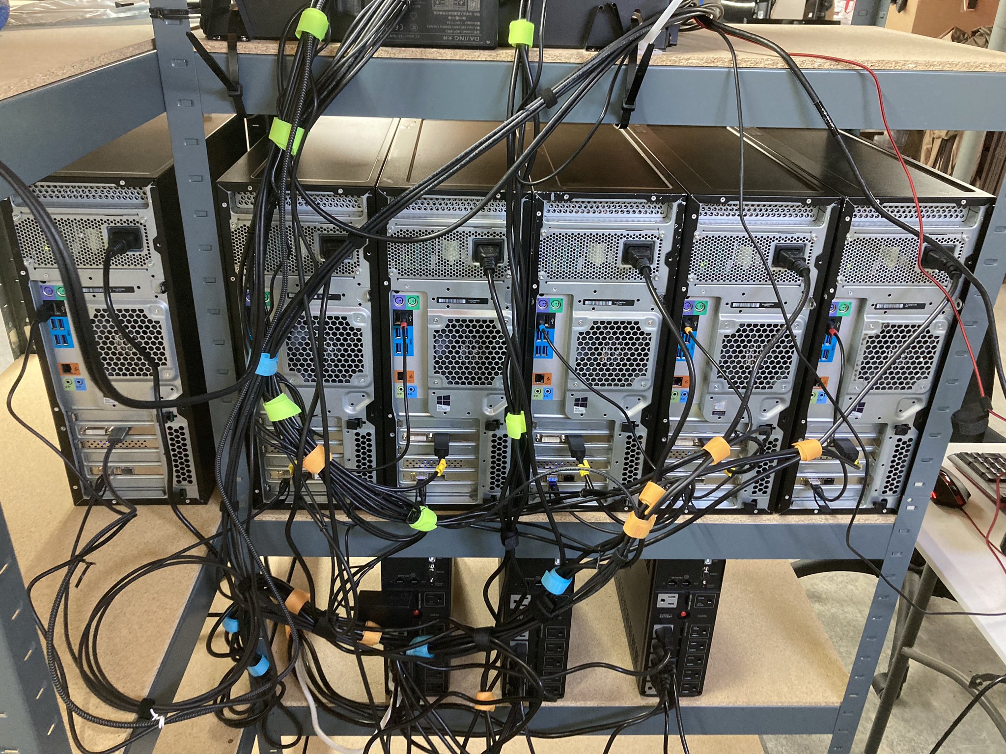 Cable management behind servers