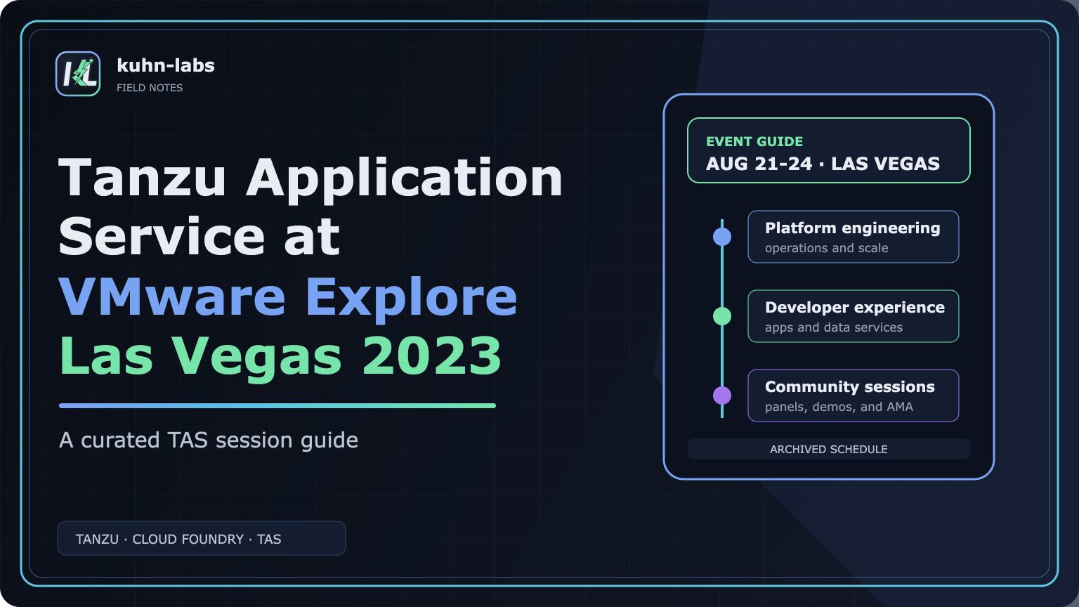 Tanzu Application Service at VMware Explore Las Vegas 2023 guide